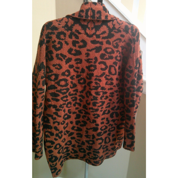 Time & Tru XXL Women's 20 Leopard Cardigan Sweater Thick - Picture 4 of 5
